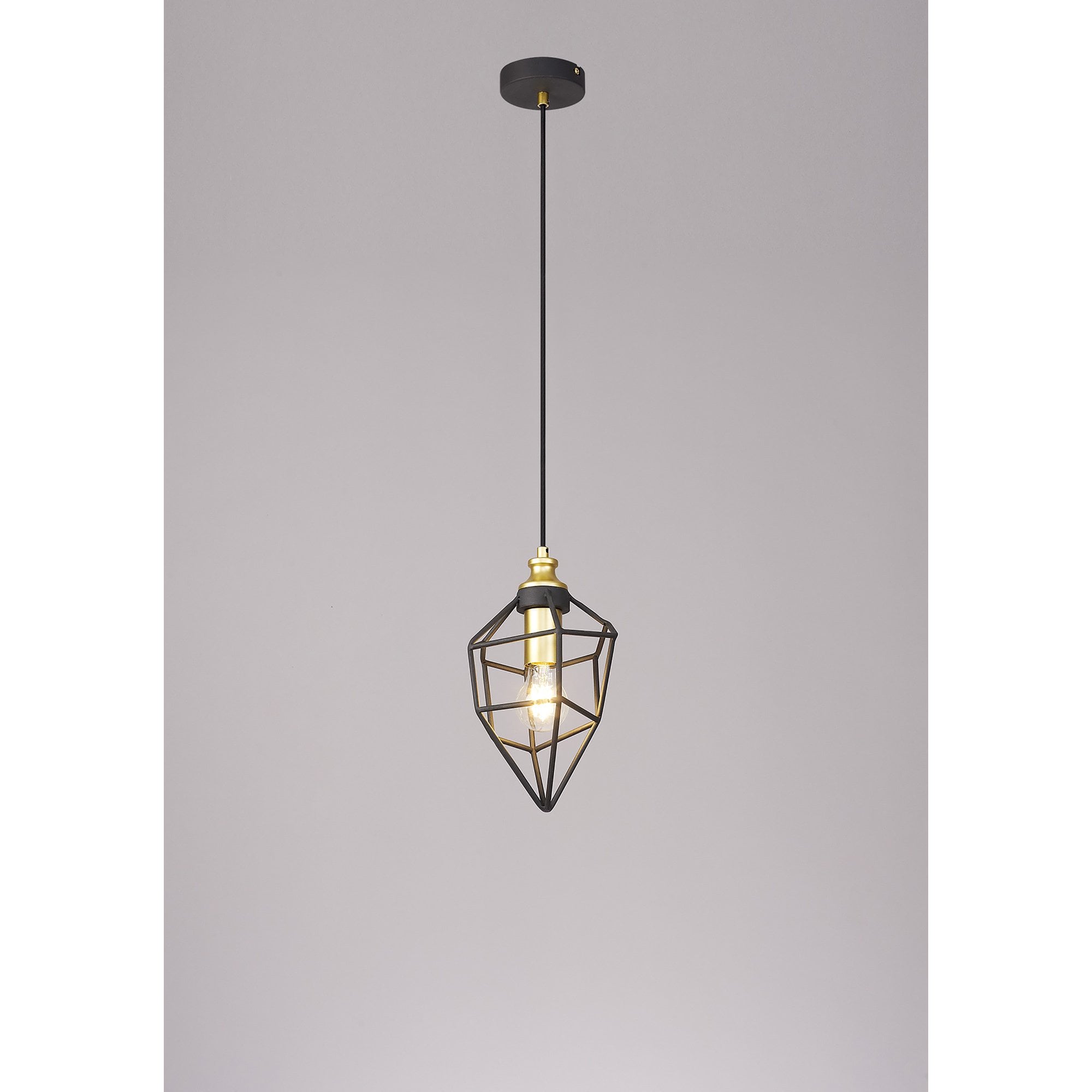 NL71279 Davie Small Pendant Painted Gold & Sand Black