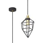 NL71279 Davie Small Pendant Painted Gold & Sand Black