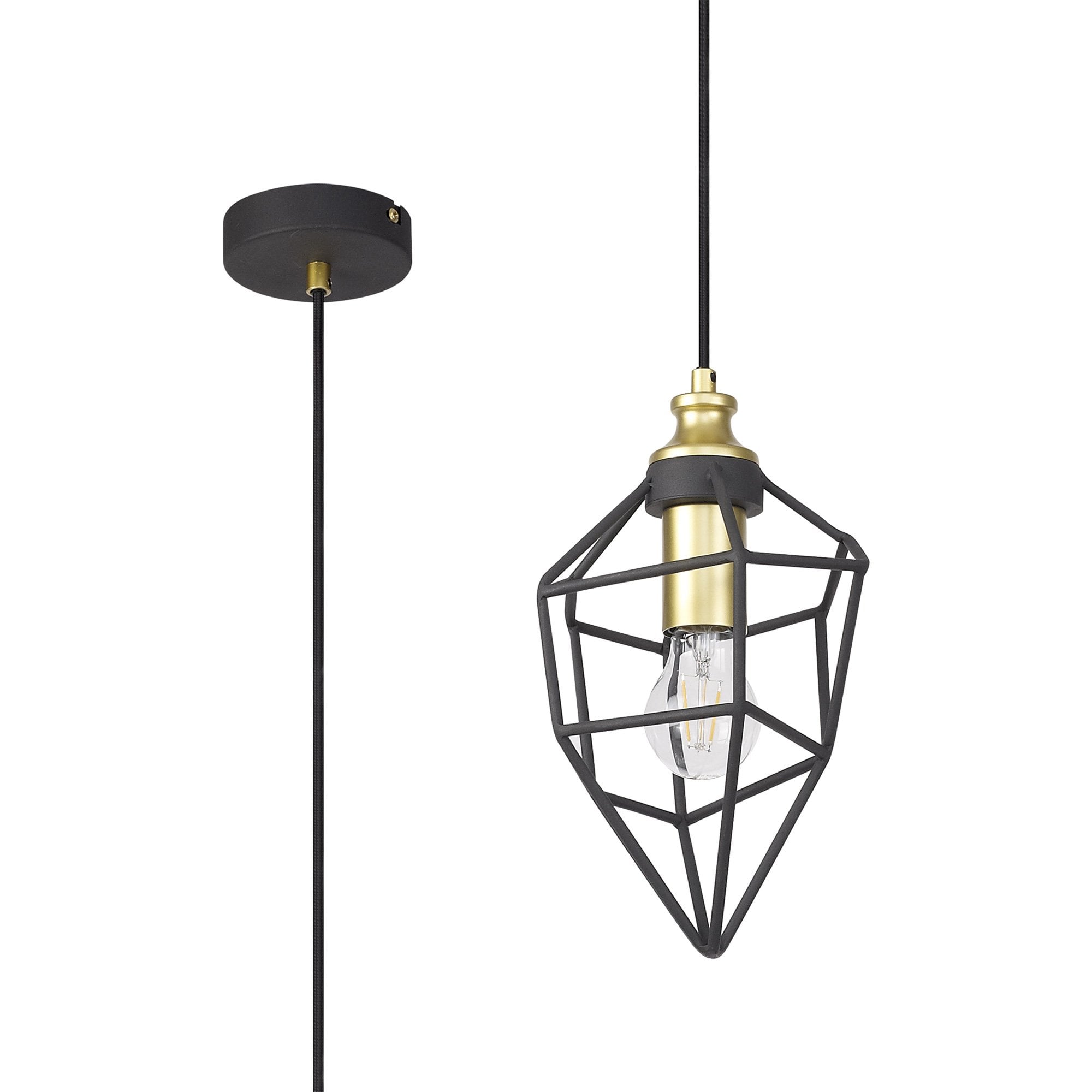 NL71279 Davie Small Pendant Painted Gold & Sand Black