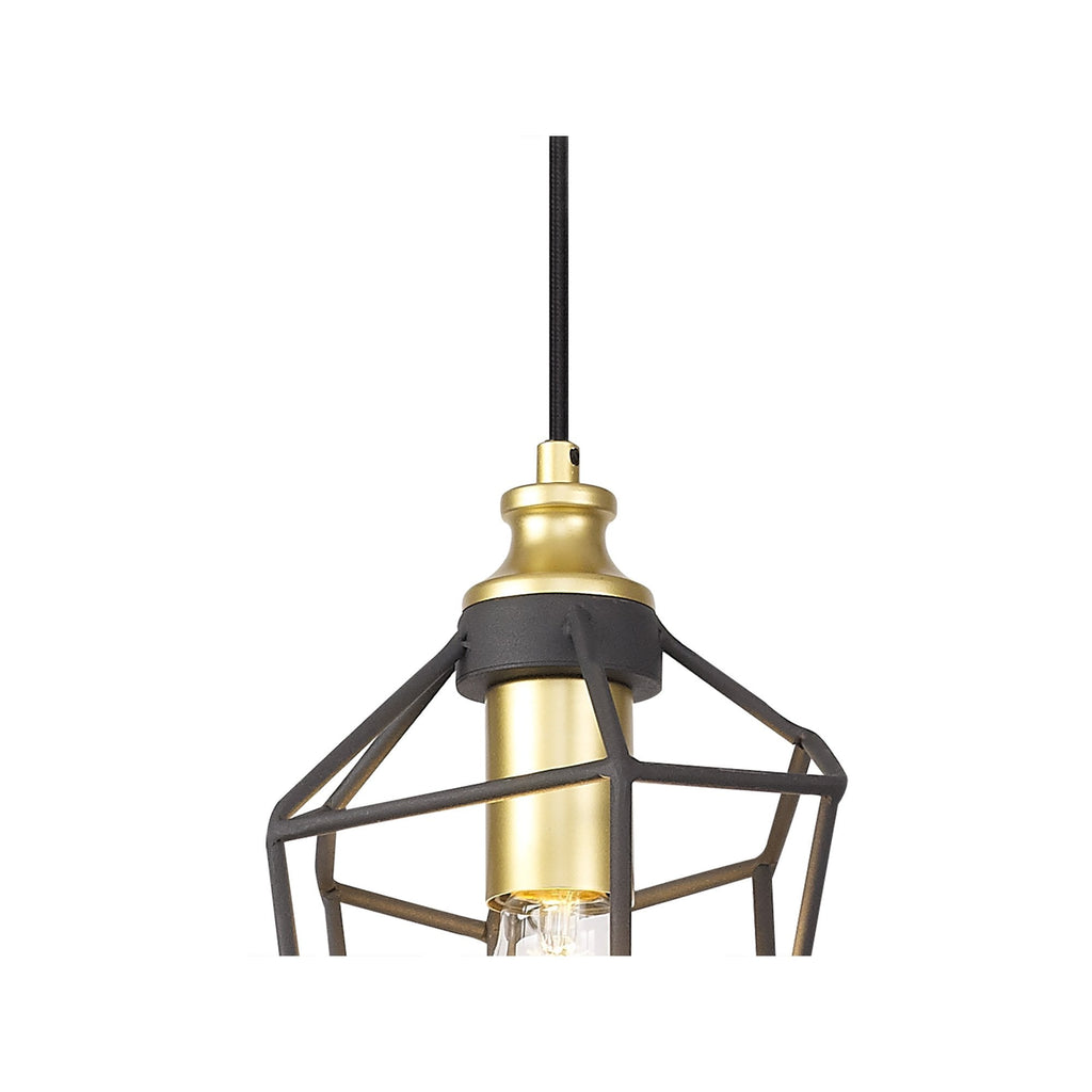 NL71279 Davie Small Pendant Painted Gold & Sand Black