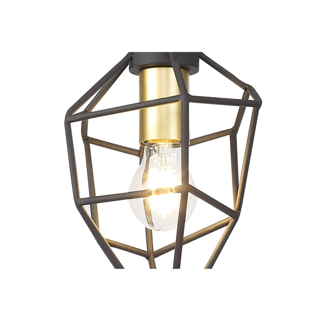 NL71279 Davie Small Pendant Painted Gold & Sand Black