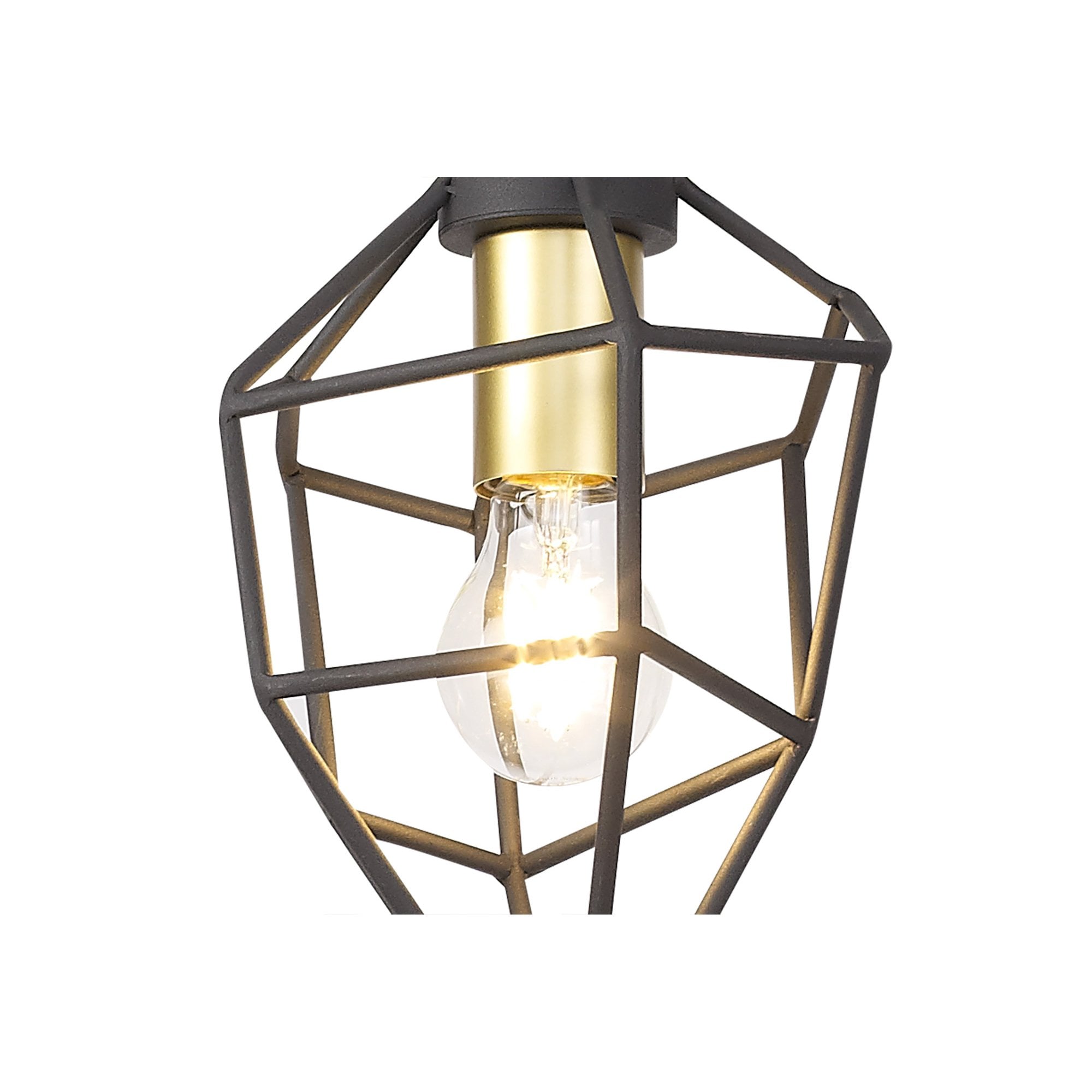 NL71279 Davie Small Pendant Painted Gold & Sand Black