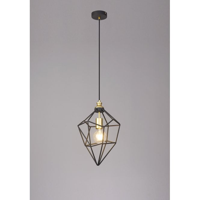 NL71289 Davie Medium Pendant Painted Gold & Sand Black