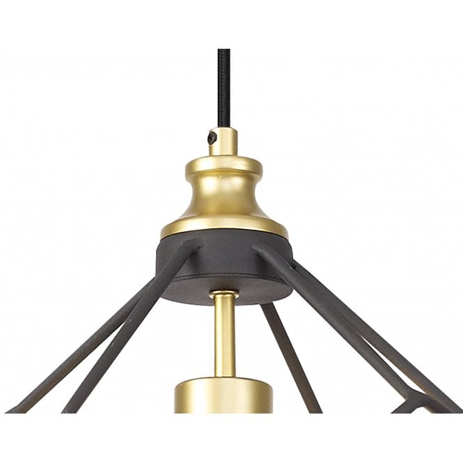 NL71289 Davie Medium Pendant Painted Gold & Sand Black
