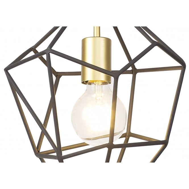 NL71289 Davie Medium Pendant Painted Gold & Sand Black