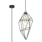 NL71299 Davie Large Pendant Painted Gold & Sand Black
