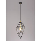 NL71299 Davie Large Pendant Painted Gold & Sand Black