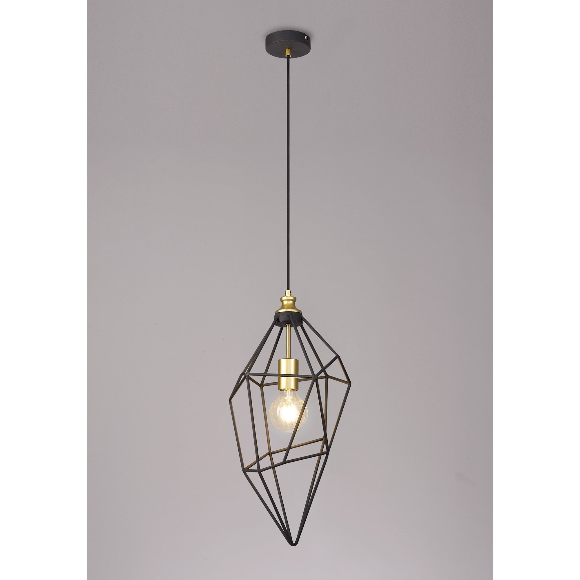 NL71299 Davie Large Pendant Painted Gold & Sand Black