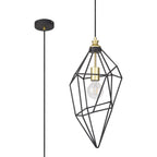 NL71299 Davie Large Pendant Painted Gold & Sand Black