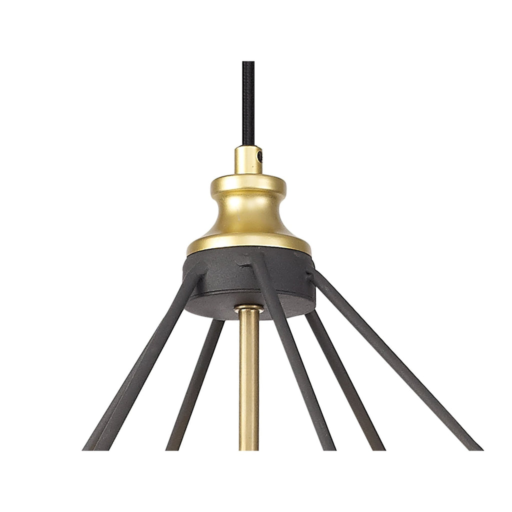 NL71299 Davie Large Pendant Painted Gold & Sand Black