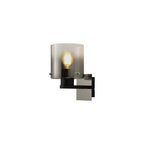 NL76799 Tokyo Single Switched Wall Lamp 1 Light Black/Smoke Fade Glass
