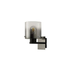 NL76799 Tokyo Single Switched Wall Lamp 1 Light Black/Smoke Fade Glass