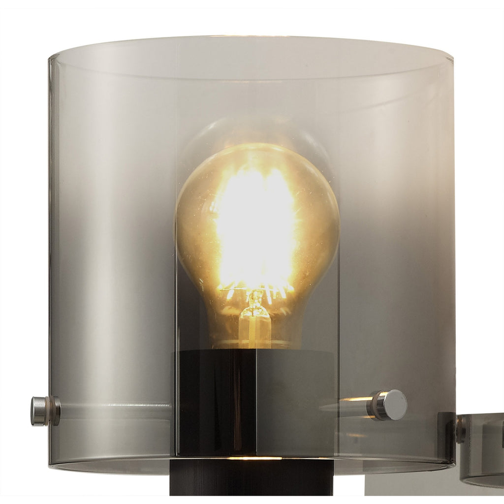 NL76799 Tokyo Single Switched Wall Lamp 1 Light Black/Smoke Fade Glass
