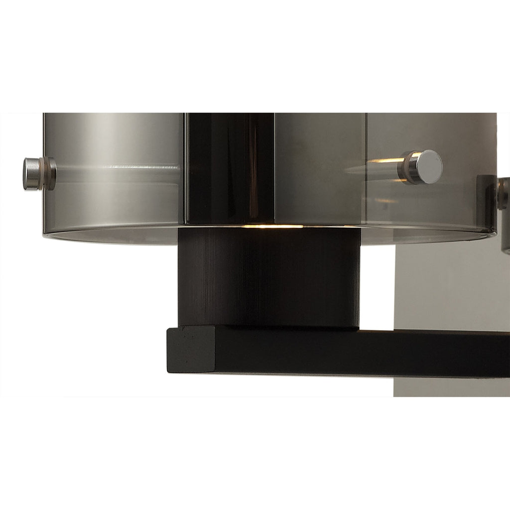 NL76799 Tokyo Single Switched Wall Lamp 1 Light Black/Smoke Fade Glass