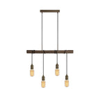 NL77469 Tuba Bar Pendant 4 Light Medium Oak/Antique Brass