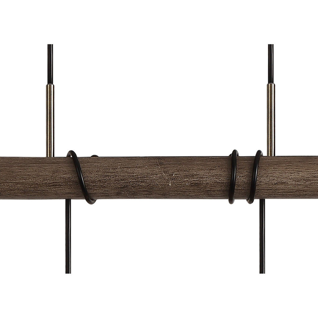 NL77469 Tuba Bar Pendant 4 Light Medium Oak/Antique Brass