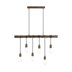 NL77479 Tuba Bar Pendant 6 Ligt Medium Oak/Antique Brass
