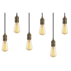 NL77479 Tuba Bar Pendant 6 Ligt Medium Oak/Antique Brass