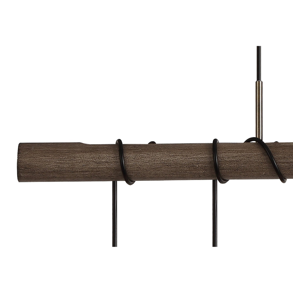 NL77479 Tuba Bar Pendant 6 Ligt Medium Oak/Antique Brass