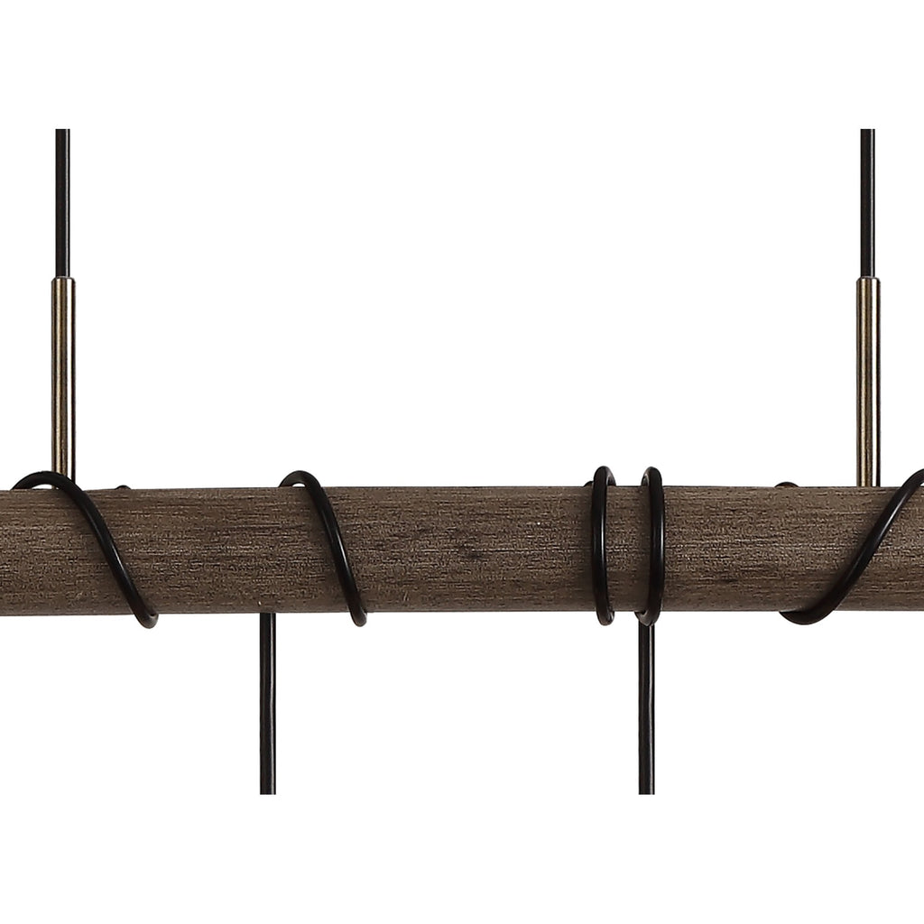 NL77479 Tuba Bar Pendant 6 Ligt Medium Oak/Antique Brass