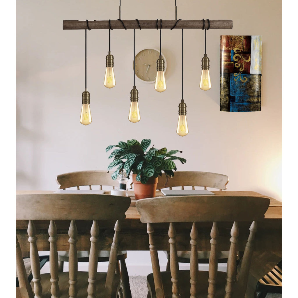 NL77489 Tuba Wall Lamp 1 Light Medium Oak/Antique Brass