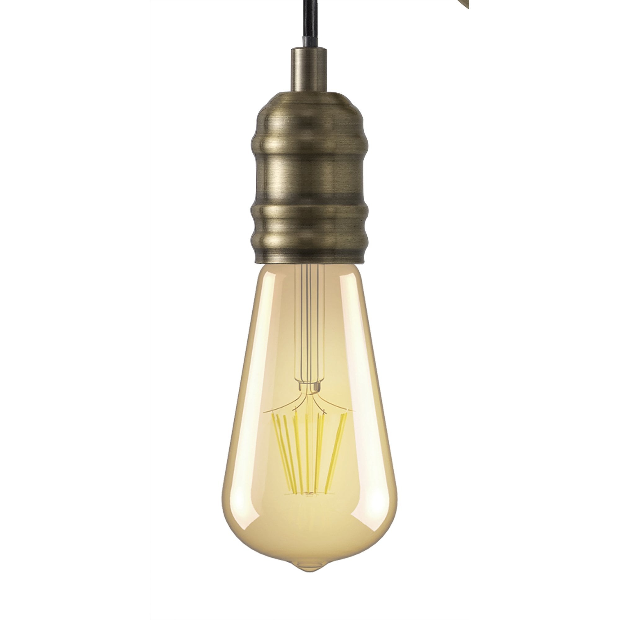 NL77489 Tuba Wall Lamp 1 Light Medium Oak/Antique Brass