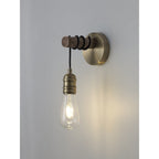 NL77489 Tuba Wall Lamp 1 Light Medium Oak/Antique Brass