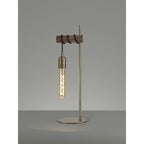 NL77499 Tuba Table Lamp 1 Light Medium Oak/Antique Brass