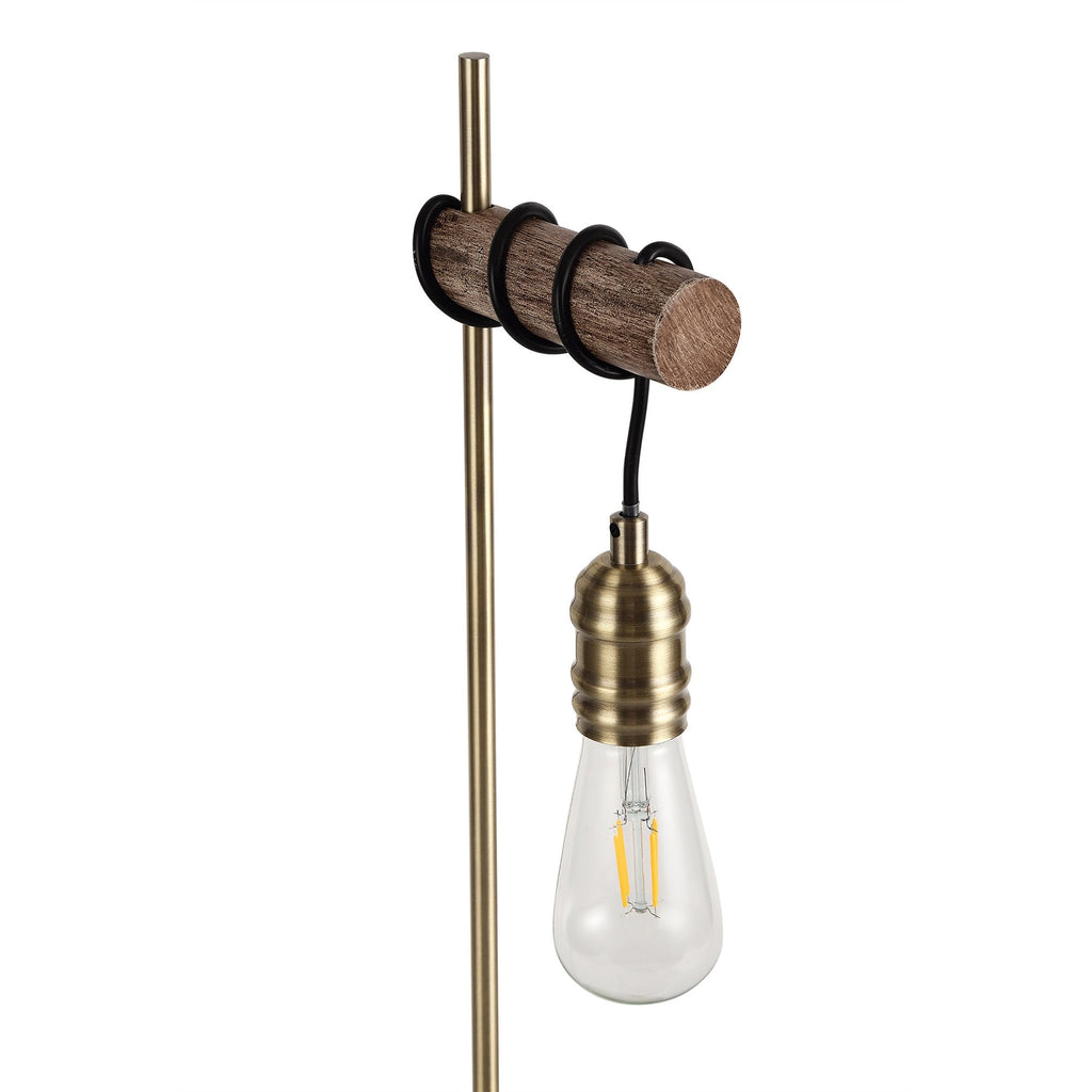 NL77499 Tuba Table Lamp 1 Light Medium Oak/Antique Brass