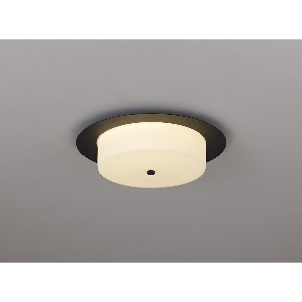 NL77689 Hex Bathroom LED Flush Ceiling Light Sand Black