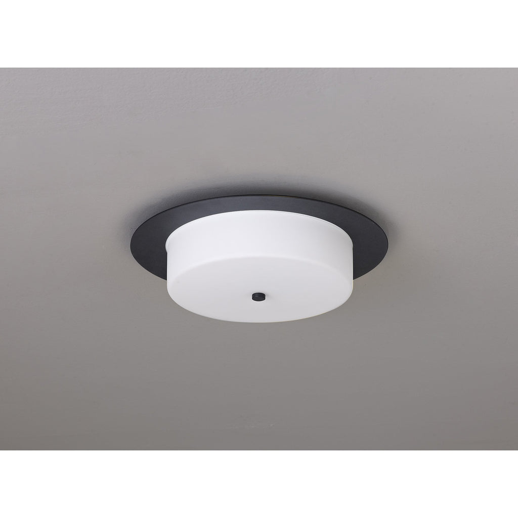 NL77689 Hex Bathroom LED Flush Ceiling Light Sand Black