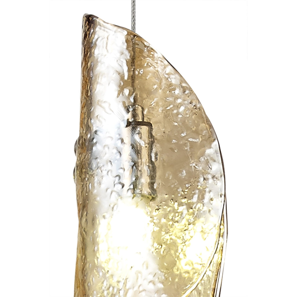 NL81909 Washington Pendant 1 Light Polished Chrome/Amber Glass