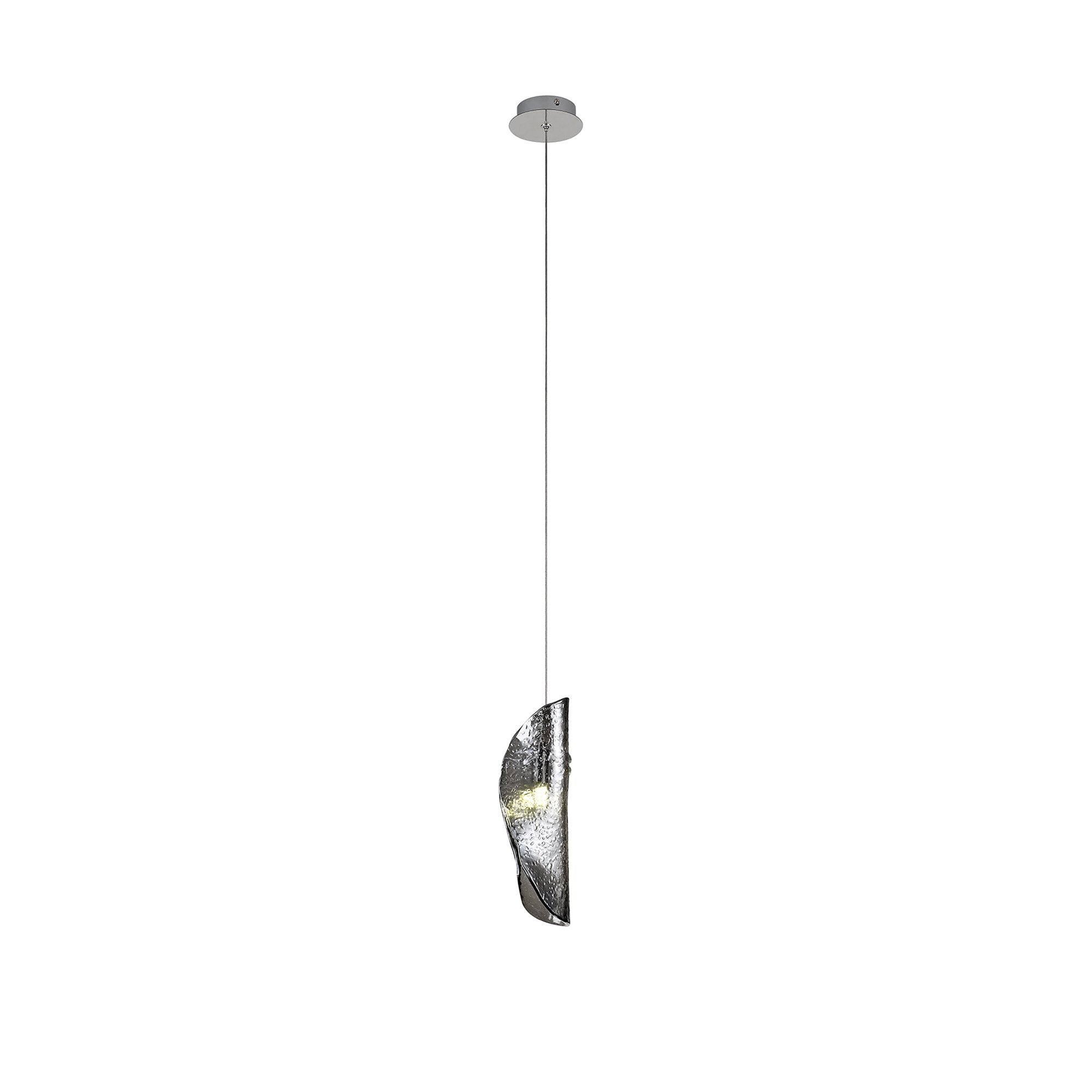 NL81919 Washington Pendant 1 Light Polished Chrome/Smoked Glass