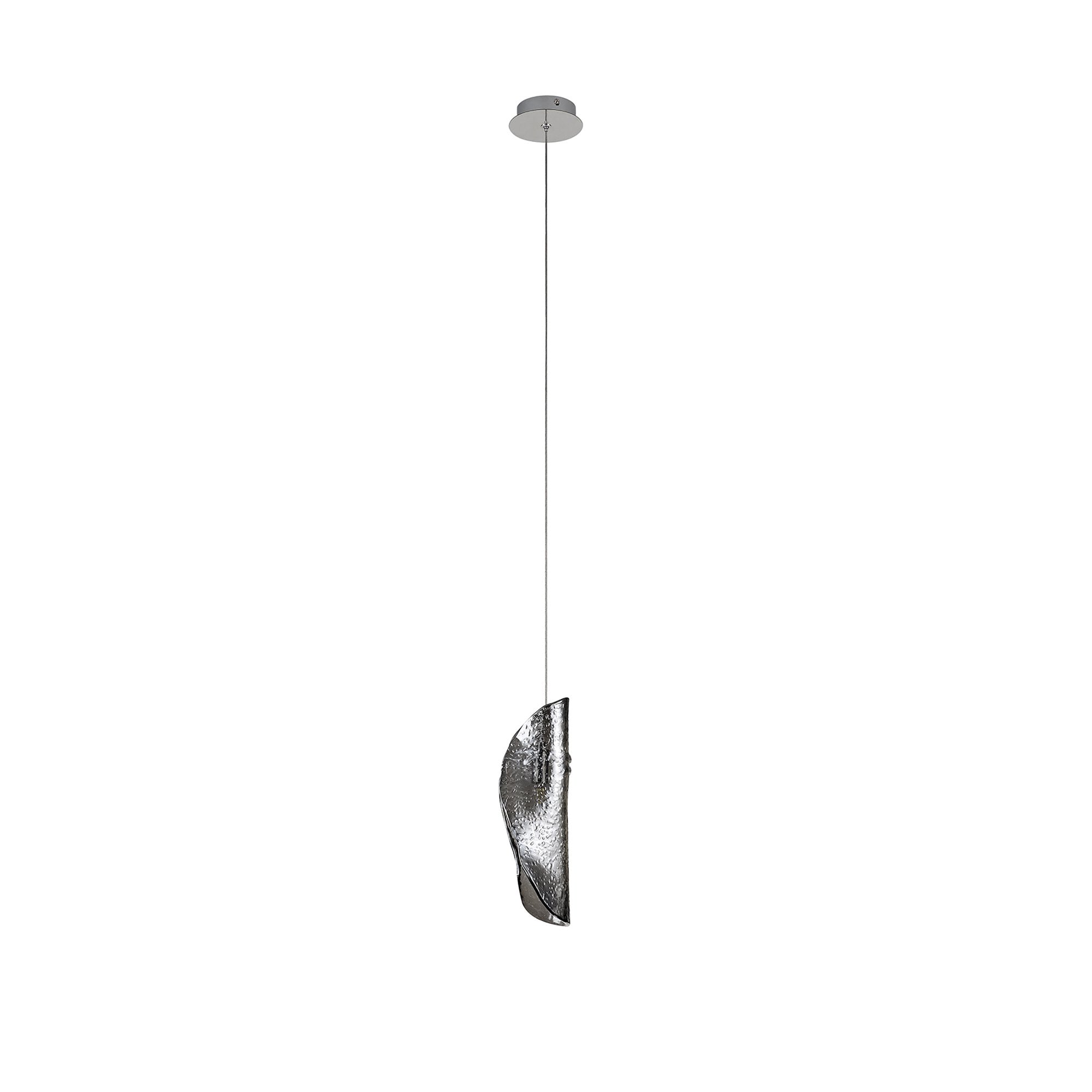 NL81919 Washington Pendant 1 Light Polished Chrome/Smoked Glass