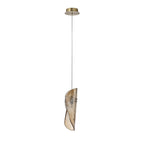 NL81929 Taki Pendant 1 Light Brass/Polished Chrome & Cognac Glass