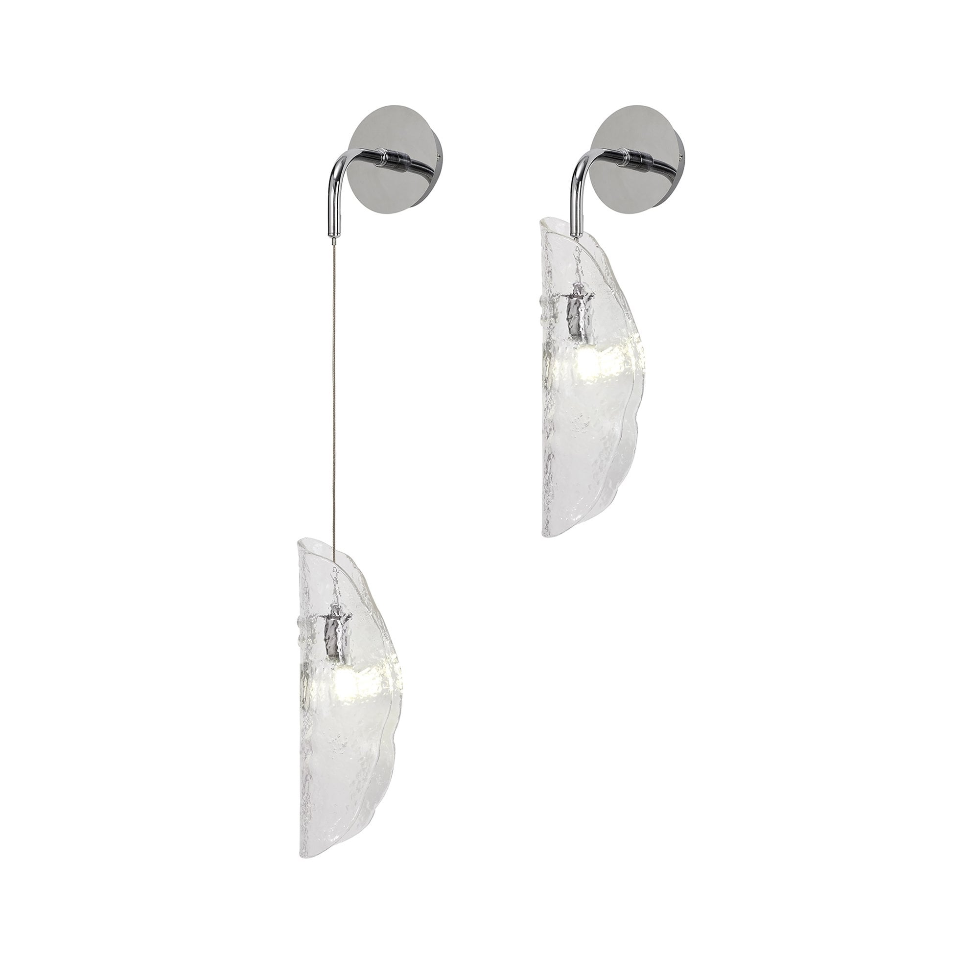 NL81939 Washington Wall Light 1 Light Polished Chrome/Clear Glass