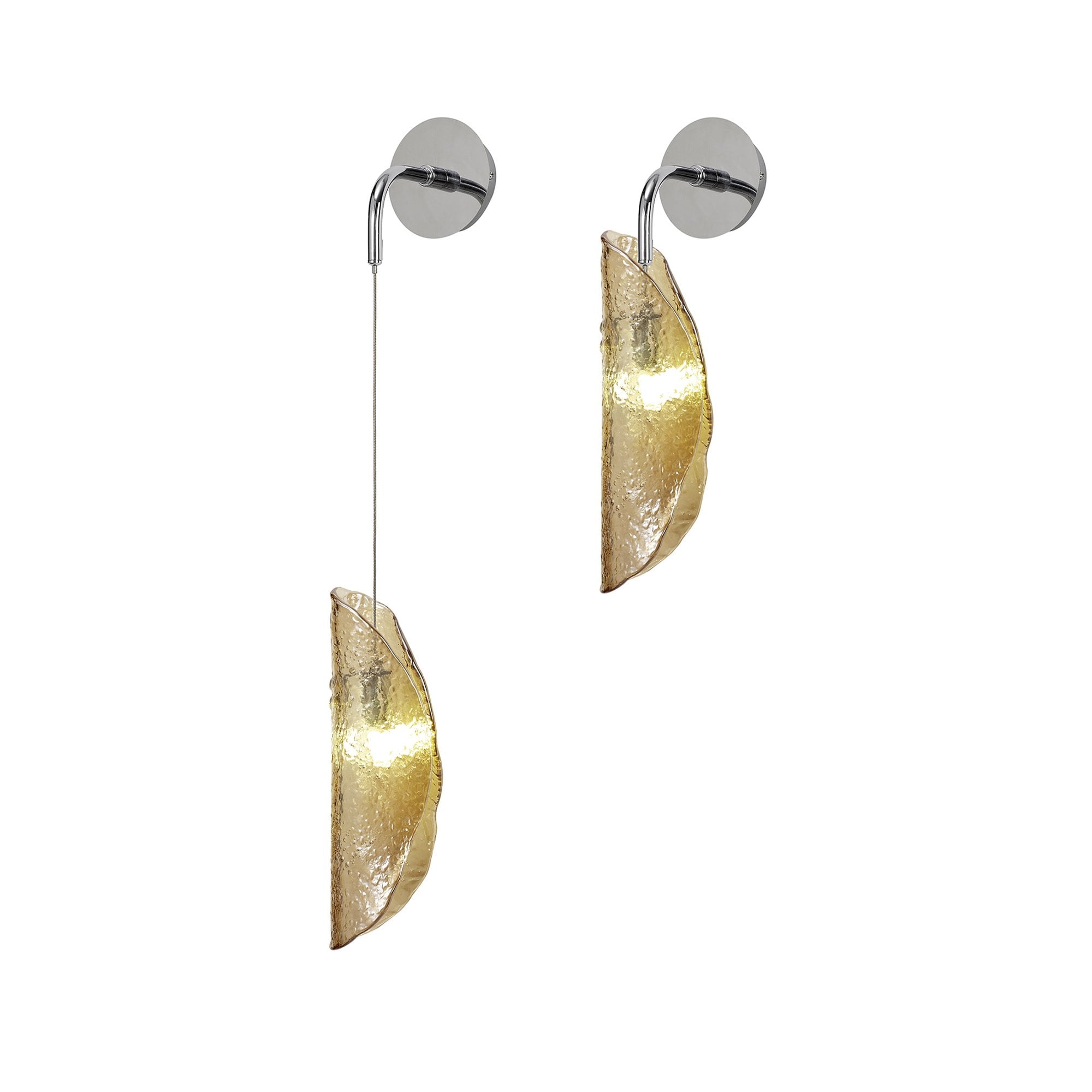 NL81949 Washington Wall Light 1 Light Polished Chrome/Amber Glass