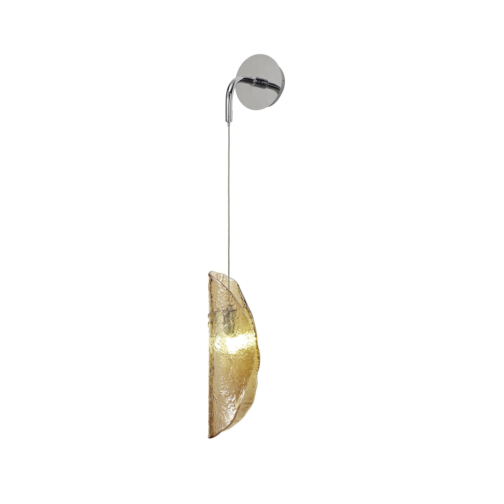NL81949 Washington Wall Light 1 Light Polished Chrome/Amber Glass