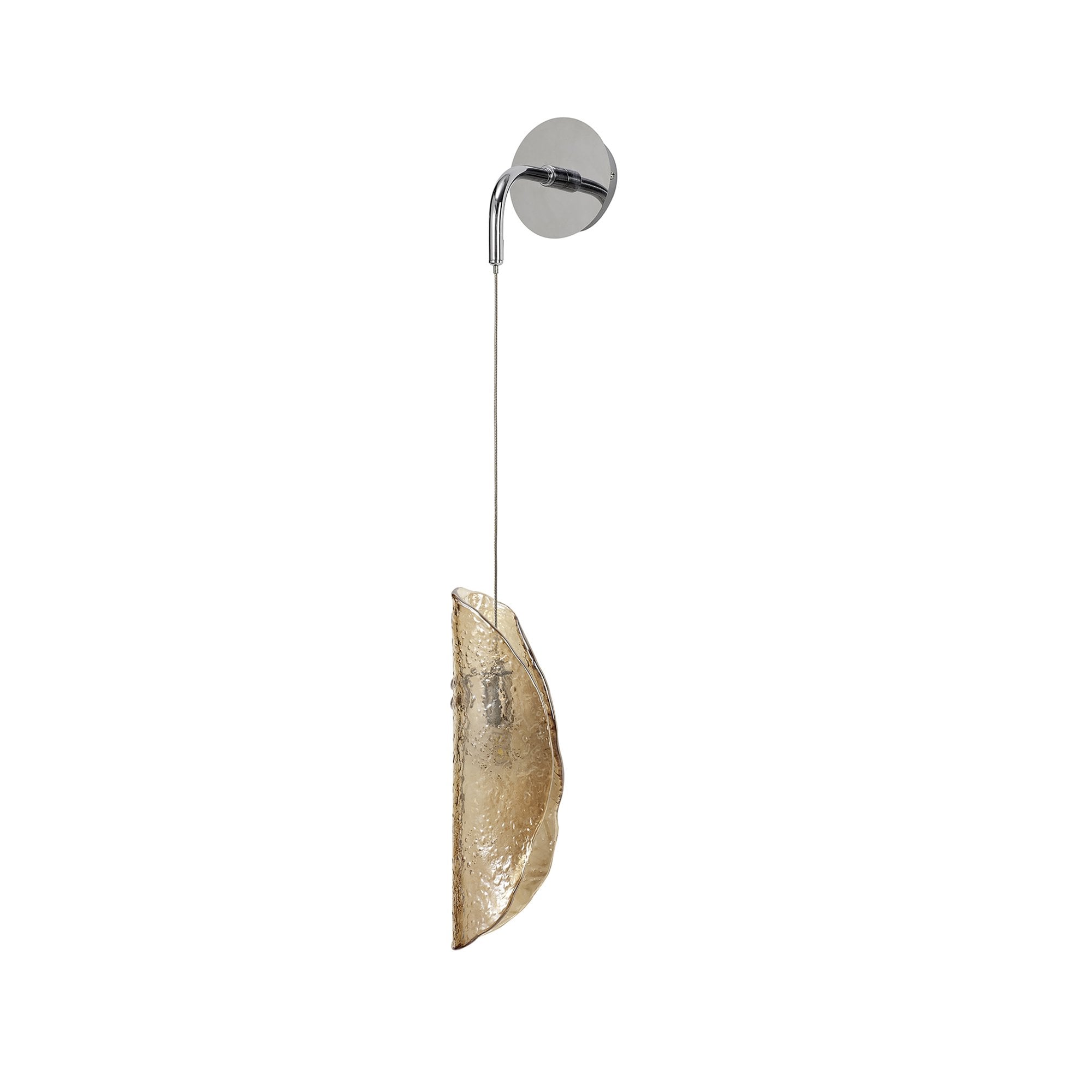 NL81949 Washington Wall Light 1 Light Polished Chrome/Amber Glass