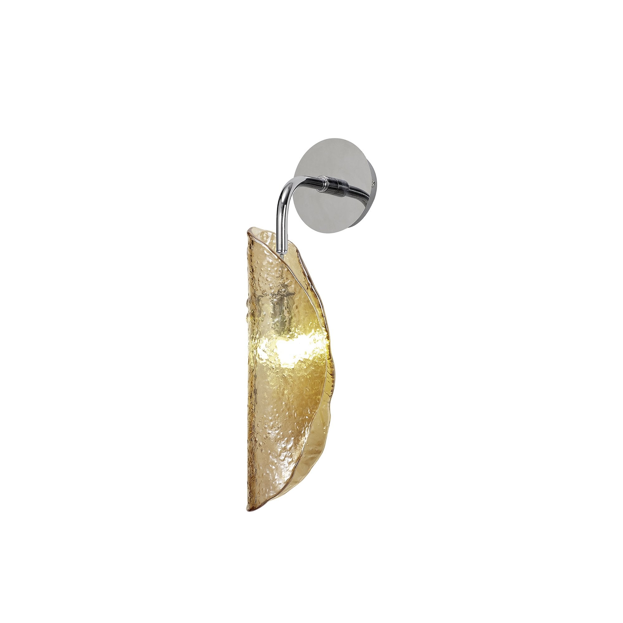 NL81949 Washington Wall Light 1 Light Polished Chrome/Amber Glass