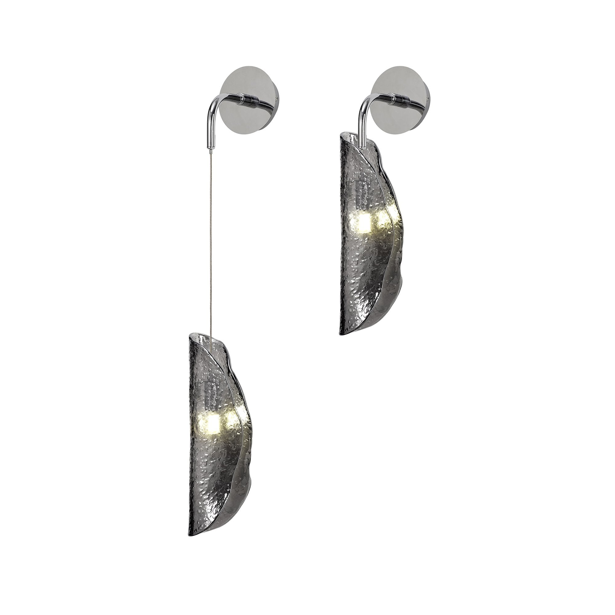 NL81959 Washington Wall Light 1 Light Polished Chrome/Smoked Glass