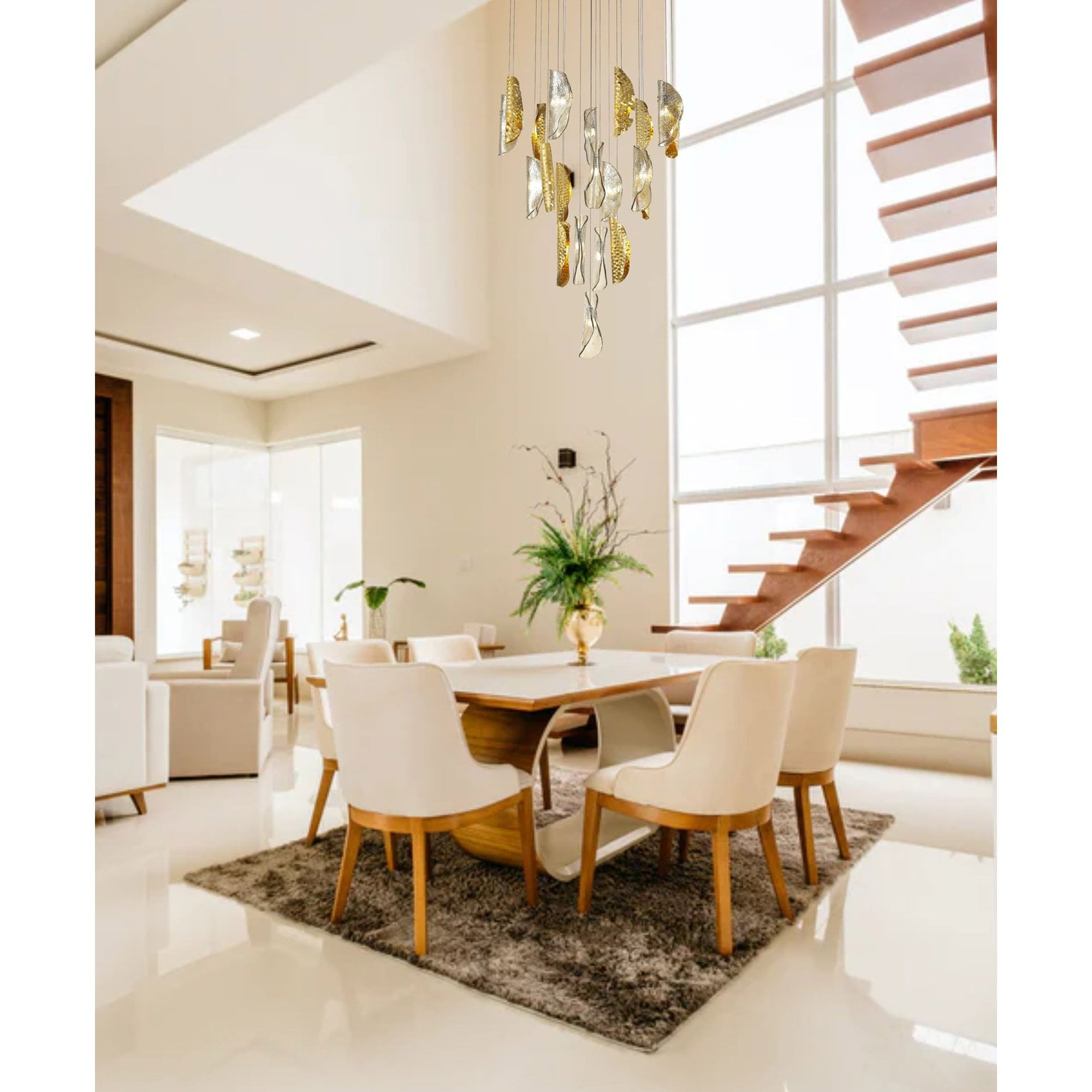 NL81969 Taki Wall Light 1 Light Brass/Polished Chrome & Cognac Glass