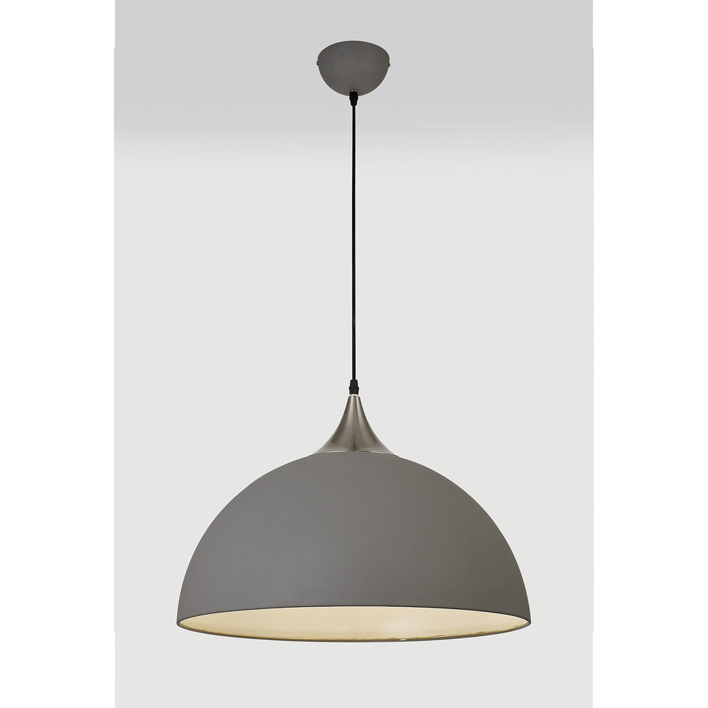 NL81999 Ava 50cm Large Pendant Sand Grey/Satin Nickel