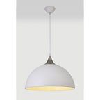NL82009 Ava 50cm Large Pendant Sand White/Satin Nickel