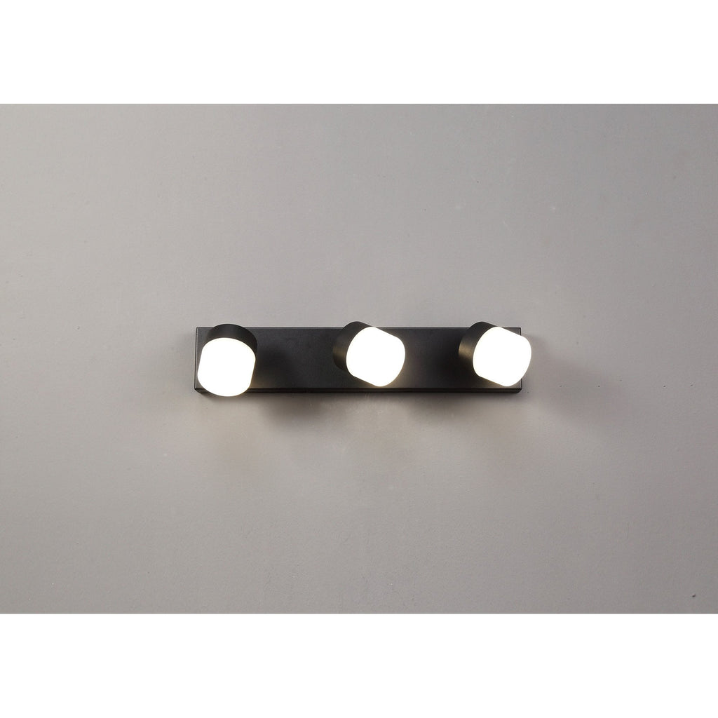 NL82179 Bovan Bathroom LED Wall Lamp Triple Adjustable Sand Black