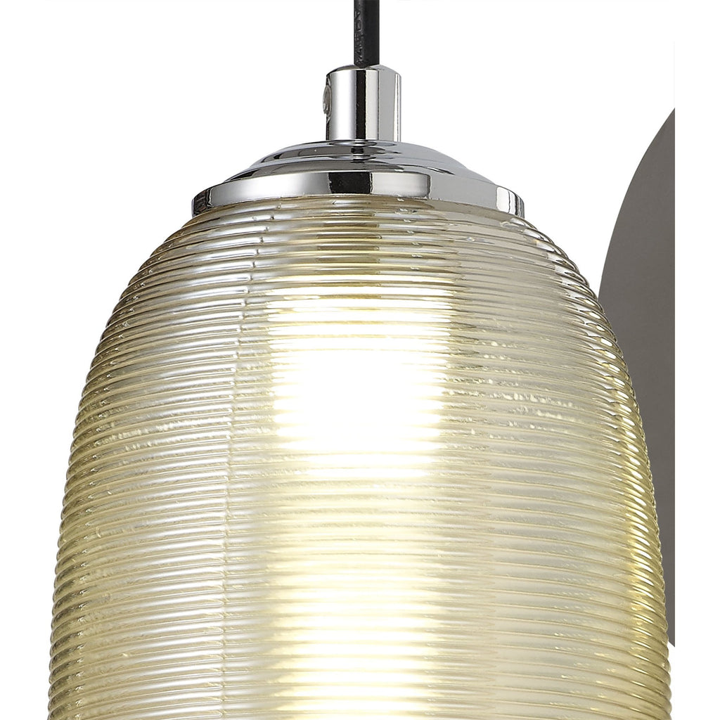 NL82209 Barter LED Switched Wall Lamp Polished Chrome/Black With Champagne Glass
