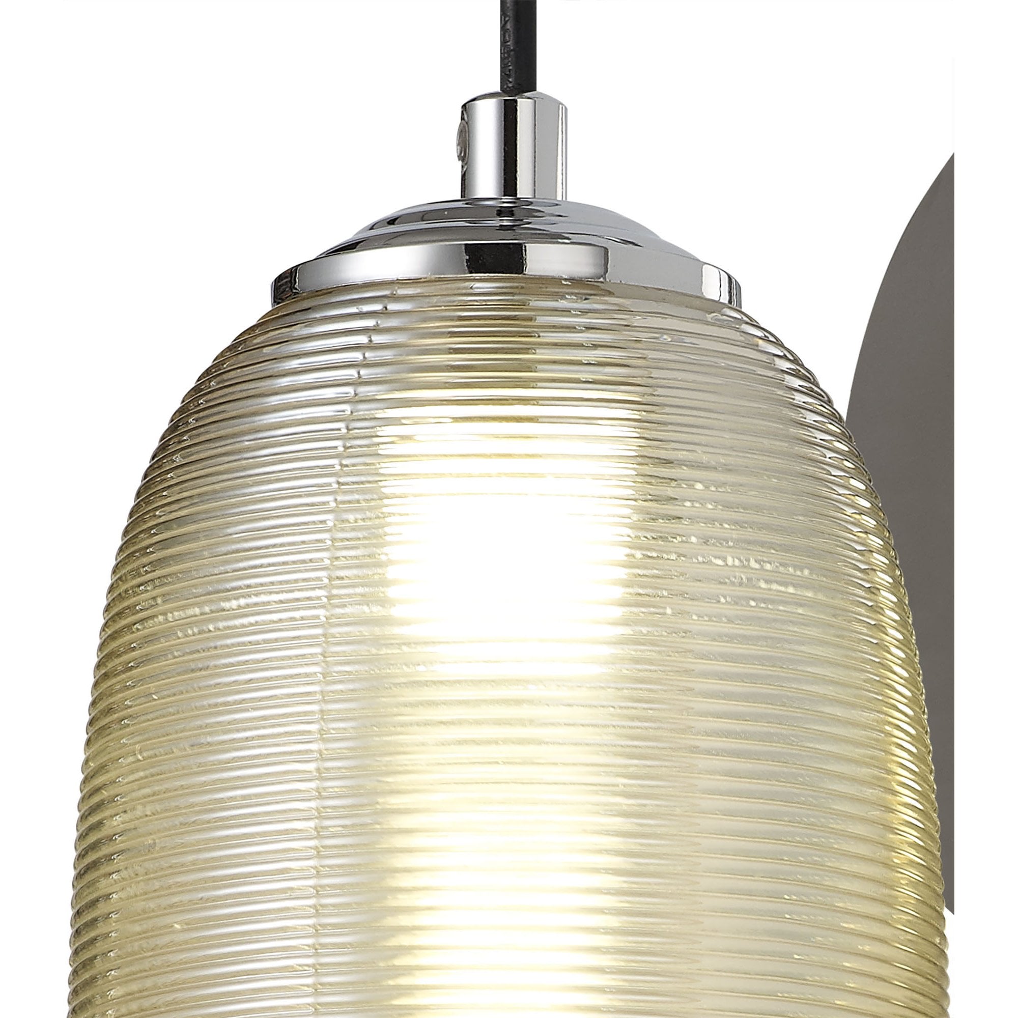 NL82209 Barter LED Switched Wall Lamp Polished Chrome/Black With Champagne Glass