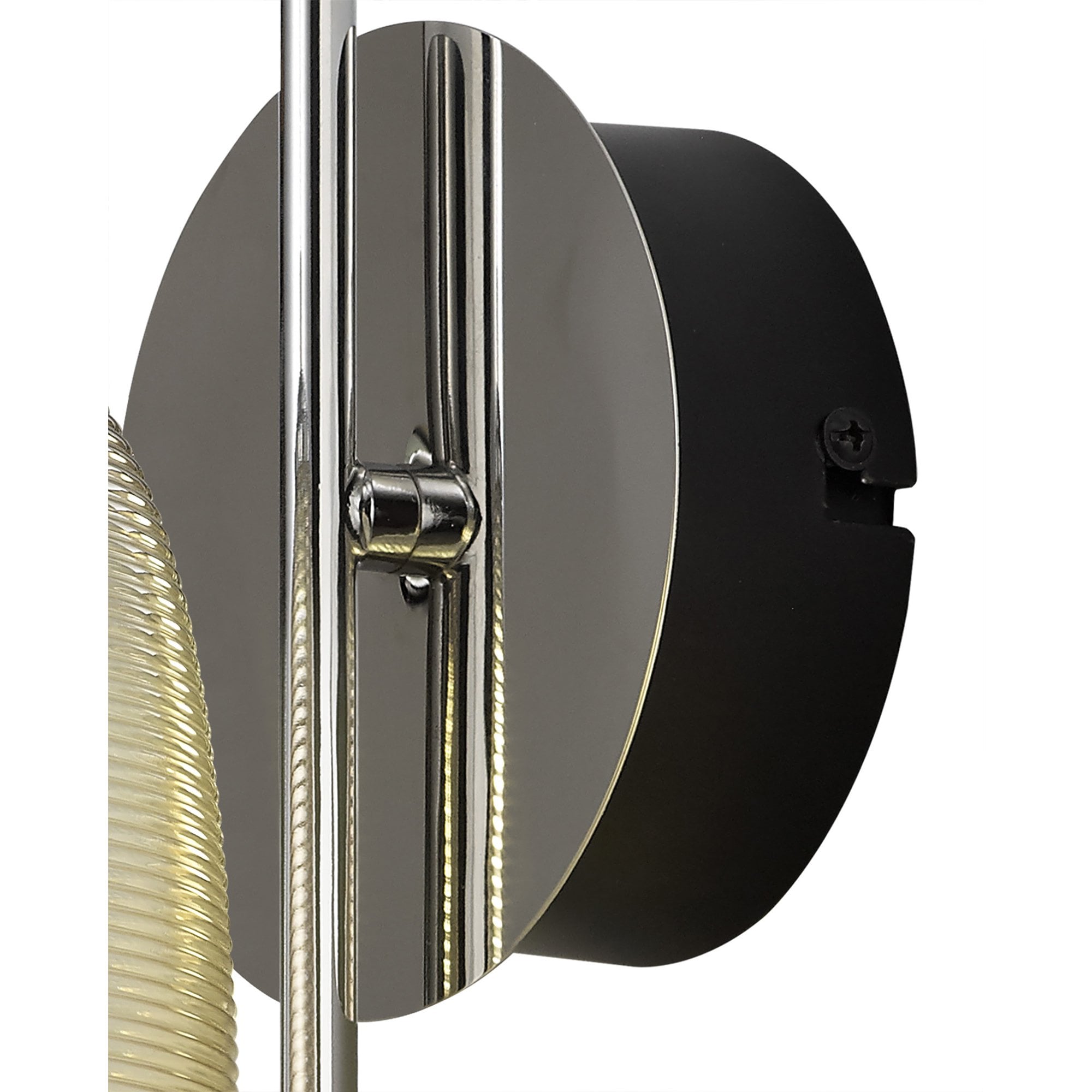 NL82209 Barter LED Switched Wall Lamp Polished Chrome/Black With Champagne Glass