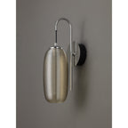 NL82209 Barter LED Switched Wall Lamp Polished Chrome/Black With Champagne Glass