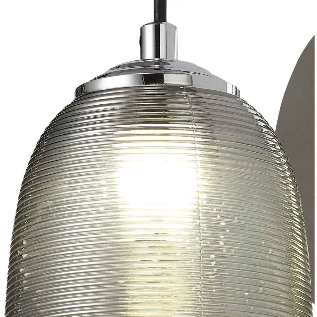 NL82219 Barter LED Switched Wall Lamp Polished Chrome/Black With Smoke Glass